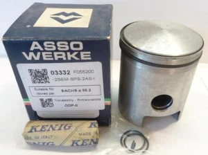 SACHS Penton 125/6B 1970-en 2 anillos 55,2 mm montaje de pistón fundido ASSO Italia 03332 - Imagen 1 de 6