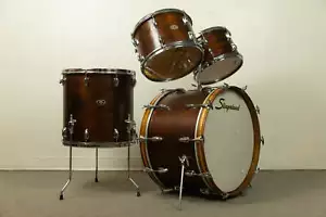 1970s Slingerland "New Rock" Natural Mahogany Drum Set - Picture 1 of 20