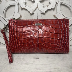 Brahmin Daisy Clutch Wristlet Sunrise Millenia Red Embossed Leather - Picture 1 of 6