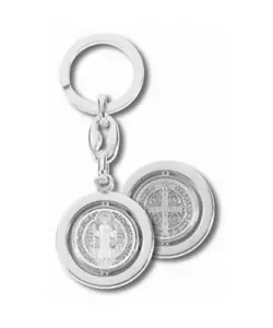 †ST BENEDICT MEDAL: Round Key Ring – Catholic Travel - Picture 1 of 1