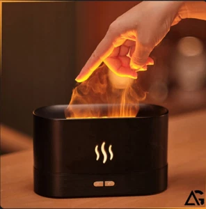 Flame Effect Aromatherapy Diffuser Ultrasonic Humidifier Essential Oil + 12 Oils - Picture 1 of 7
