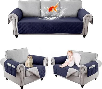 Juego de 3 fundas de sofá acolchadas reversibles para silla sofá 1+2+3 plazas Foto 1 de 4