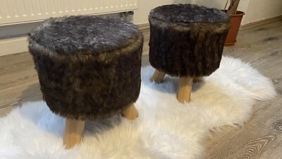 Design Fell Hocker Sitzhocker **Kuschelig weich | Dezent | Zeitlos** NEU - Bild 1 von 4