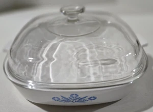 Corning Ware Blue Cornflower P-16-B Casserole Dish A-12-C Pyrex Lid Unmarked - Picture 1 of 6