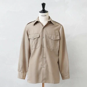 New Unissued French army beige khaki long sleeved shirt cream safari - Picture 1 of 6