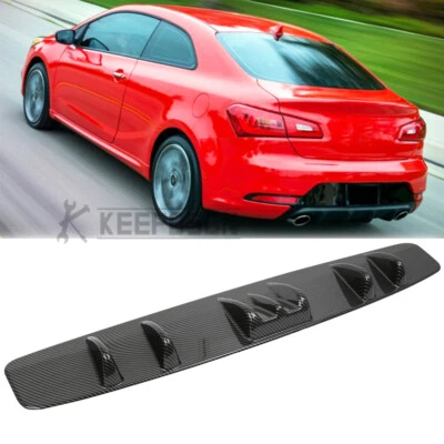 Carbon Fiber Rear Lip Bumper Diffuser Shark 6 Fins Spoiler Kit For kia Spectra - Imagem 1 de 4