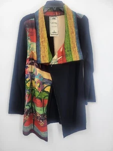 Vintage Concepts Jacke Damen Medium schwarz Patchwork Kunst zum Tragen großer Kragen - Bild 1 von 9