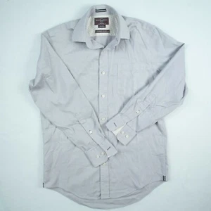 Black & Brown Mens Shirt  Adult 14.5  32  Button Up Long Sleeve Classic Fit Grey - Picture 1 of 9