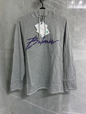 BALMAIN HOODIE - GREY - SIZE S - Image 1 of 4