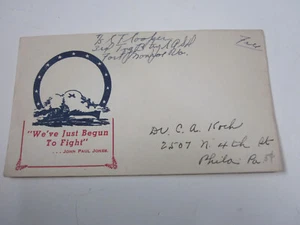 WWII US 1943 FORT MONROE VIRGINIA Patriotic BOONE CACHET WEVE JST BEGUN TO FIGHT - Picture 1 of 3