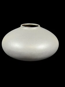 Vintage Scheurich Amano Art Pottery Squat Bowl Vase Flat Gray 629-13 Germany - Picture 1 of 9
