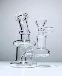 4" Mini Glass Bong Diffused Perc Premium Quality Water Pipe Hookah Bubbler - Picture 1 of 7