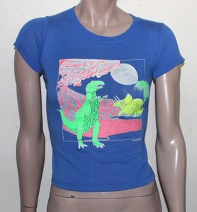 neon dinosaurs 1988 child's t-shirt S 6-8 worn - Picture 1 of 5