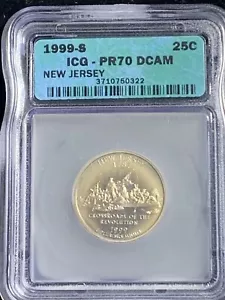 1999 S State Quarters Clad New Jersey PR70DCAM ICG Toned - Picture 1 of 3