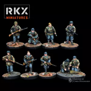 Bolt Action Compatible: German Luftwaffe Field Division Squad x9 figures (28mm) - Picture 1 of 5