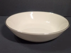 Flintridge Round Vegetable Bowl Bellmere USA Ivory Platinum Serving Dish 8-3/8" - Picture 1 of 6
