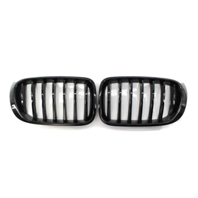 Gloss Black Front Bumper Kidney Grille Grills For BMW X3 F25 X4 F26 2015-2017 - Image 1 of 4