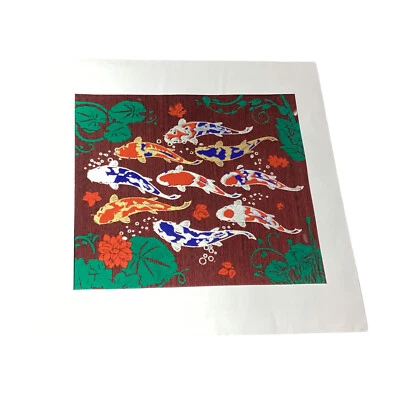 auspicious silk screen picture merchant Feng Shui 9 Fish Thai art - Image 1 of 4