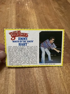 Wrestling Superstars Jimmy Mouth of the South Hart Bio Karteikarte WWE WWF LJN  - Bild 1 von 6
