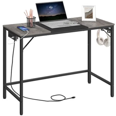 Computer Desk, Home Office Desk with Power Outlet, Modern Study Writing Desk ... - Image 1 of 4
