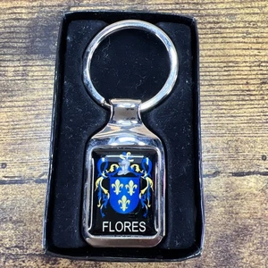 New Heraldry Coat of Arms Flores Family Crest  Metal Keychain Souvenir - Picture 1 of 2