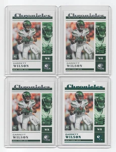 Garrett Wilson 2022 Chronicles RC plus Teal parallel 4 card lot w/sleeve #43 - Picture 1 of 2