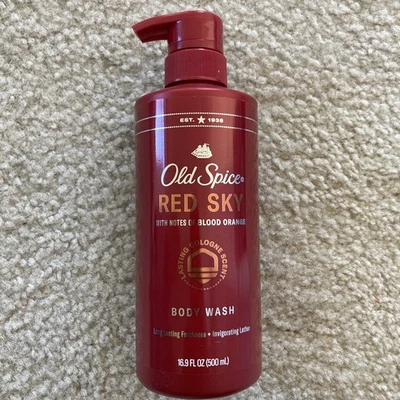 Jabón corporal Old Spice Red Sky con notas de sangre naranja aroma colonia duradero Foto 1 de 3