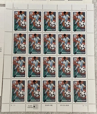 World Cup USA 1994 29¢ Panel #2834 and Souviner Panel 29¢, 40¢, and 50¢ #2837 - Image 1 of 2