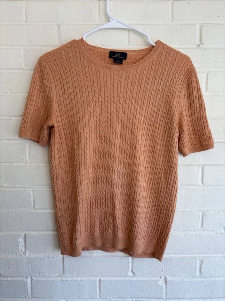 Brooks Brothers 346 Women’s Short Sleeve Cable Knit Sweater Silk & Cashmere Top - Image 1 of 4