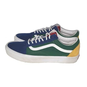 Vans Old Skool Yacht Club Mens 10 Skate Shoe Colorblock Green Low Lace Up Suede - Picture 1 of 7