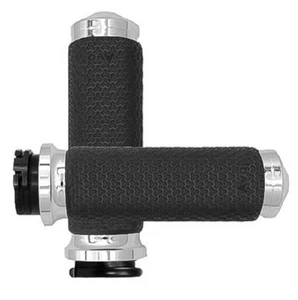 Avon Memory Foam Black/Chrome Grips - Cable Style Large 1.625" O.D. (MF-63B-CH) - Picture 1 of 5