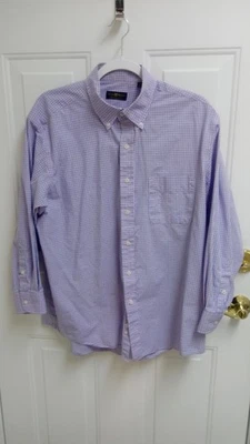 CAMISA CLUB ROOM HOMBRE TALLA 17/32/33, "REGULAR FIT", CUADROS AZUL/ROSA, USADA, EXCELENTE/ESTADO Foto 1 de 3