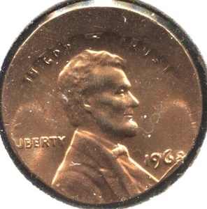 1968  RED OFF CENTER LINCOLN CENT - Picture 1 of 2