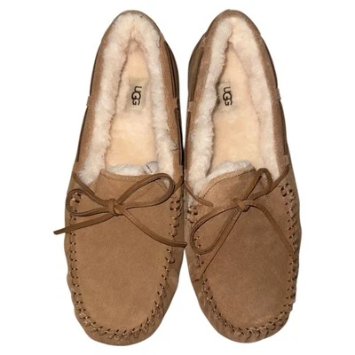 UGG Suede Tan Moccasin Shearling Lined Slippers Men's Size 12 NWOB - Image 1 of 4