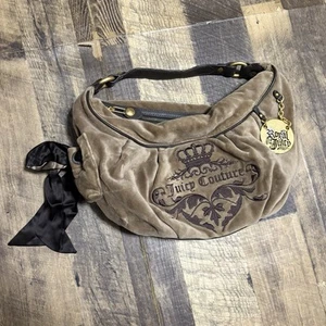 Bolso de Mano Royal Juicy Couture Vintage Y2K Terciopelo Marrón Edición Limitada Raro Años 90 - Imagen 1 de 9