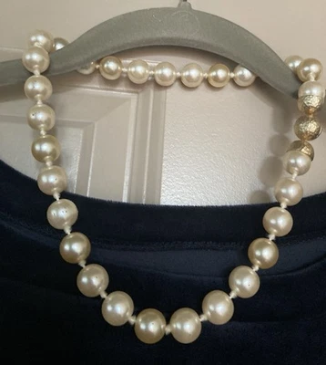Carolee Large Faux Pearl Necklace/ Magnetic Clasp – 19” - Image 1 of 4