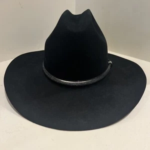 Resistol Black Self Conforming 4X Beaver Long Oval Size 7 Cowboy Hat 4” Brim - Picture 1 of 9