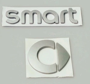 scritte logo emblema adesivi stemma cromato satinato per smart fortwo 450 451 - Foto 1 di 3