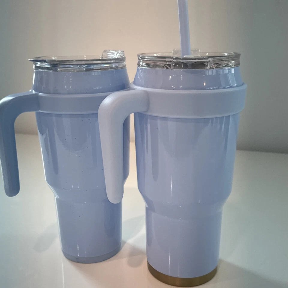 2 vasos con pajita para bebidas frías o calientes Foto 1 de 4