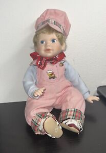 1990 Danbury "Jimmy" Train Engineer Porcelain Doll by Elke Hutchens Rare Vintage