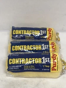 Lot Of (3) Purdy Contractor 1st Polyester 9 in. W X 1 in. S Paint Roller - Picture 1 of 3
