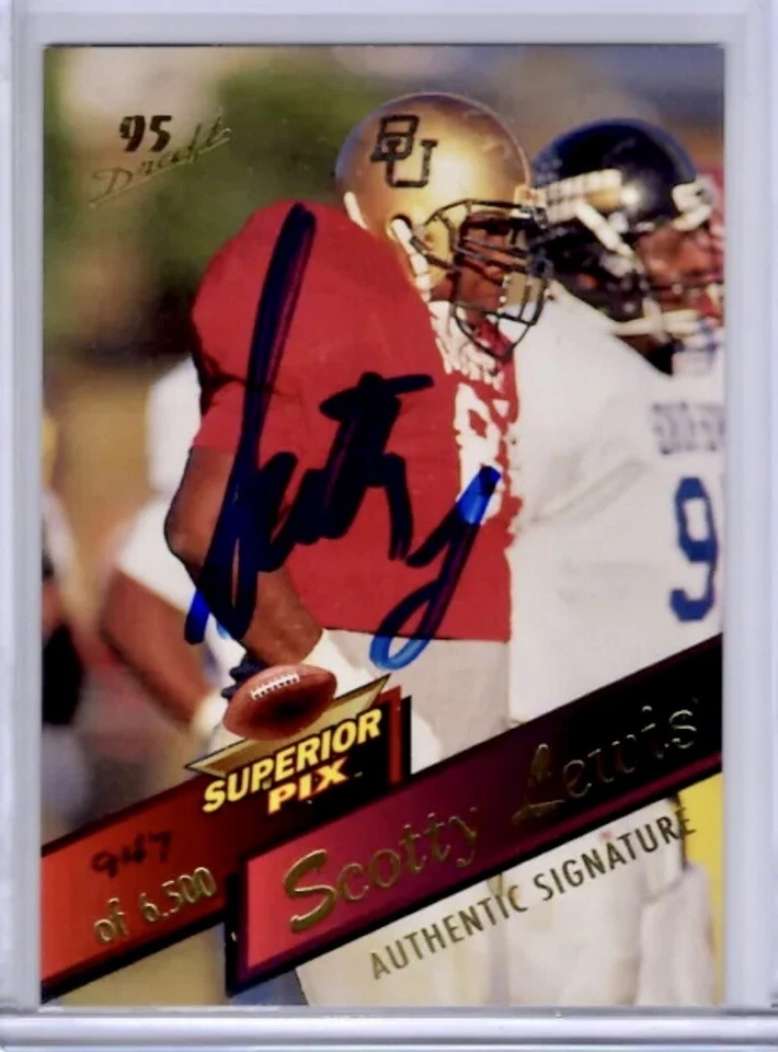 1995 SUPERIOR PIX DRAFT SCOTTY LEWIS Authentic Signature Rookie AUTO #947/6500 - Image 1 of 1