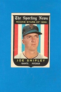 1959 Topps #141 Joe Shipley Giants Rookie Stars EX