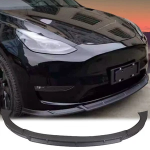 Front Bumper Lip Spoiler Wing Fit 2021-2023 Tesla Model Y Carbon Style - Bild 1 von 8