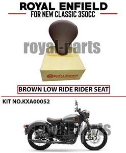 Royal Enfield ''BROWN LOW RIDE RIDER SEAT'' For NEW CLASSIC REBORN 350cc. - Picture 1 of 13