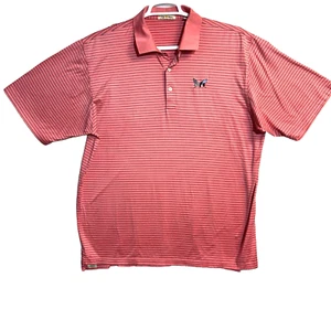Peter Millar Herren Poloshirt Gr. XL rosa gestreift mercerisiert Baumwolle Golf Freizeit - Bild 1 von 8