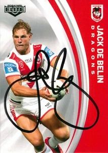 Signed 2024 St George Illawarra Dragons NRL TLA Elite Card - Jack De Belin - Picture 1 of 3