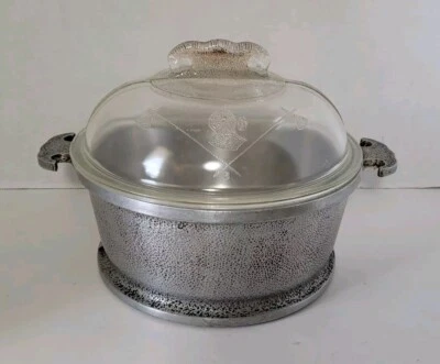 Tostadora/cazuela vintage Guardian Service de aluminio de 8" con tapa de vidrio original Foto 1 de 4