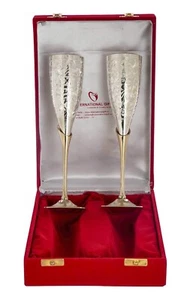 German Silver Wine Glass with Beautiful Velvet Box Packing and with Carry Bag - Picture 1 of 3