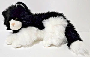 TY Classic KITTLES 2007 12" Stuffed Plush Black White Kitty Cat Long Fur Rare - Picture 1 of 8